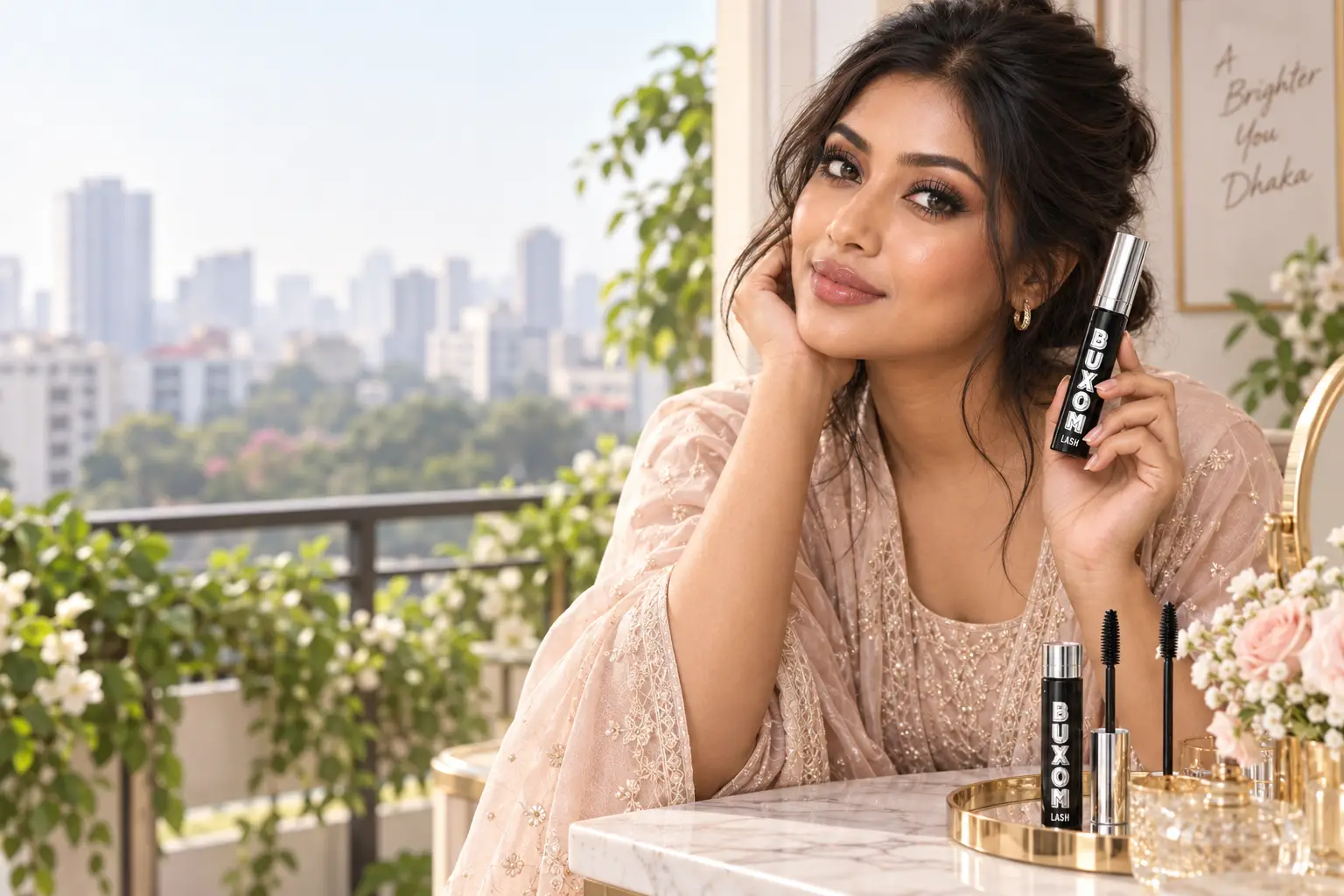 Buxom waterproof mascara look for humid weather in Bangladesh