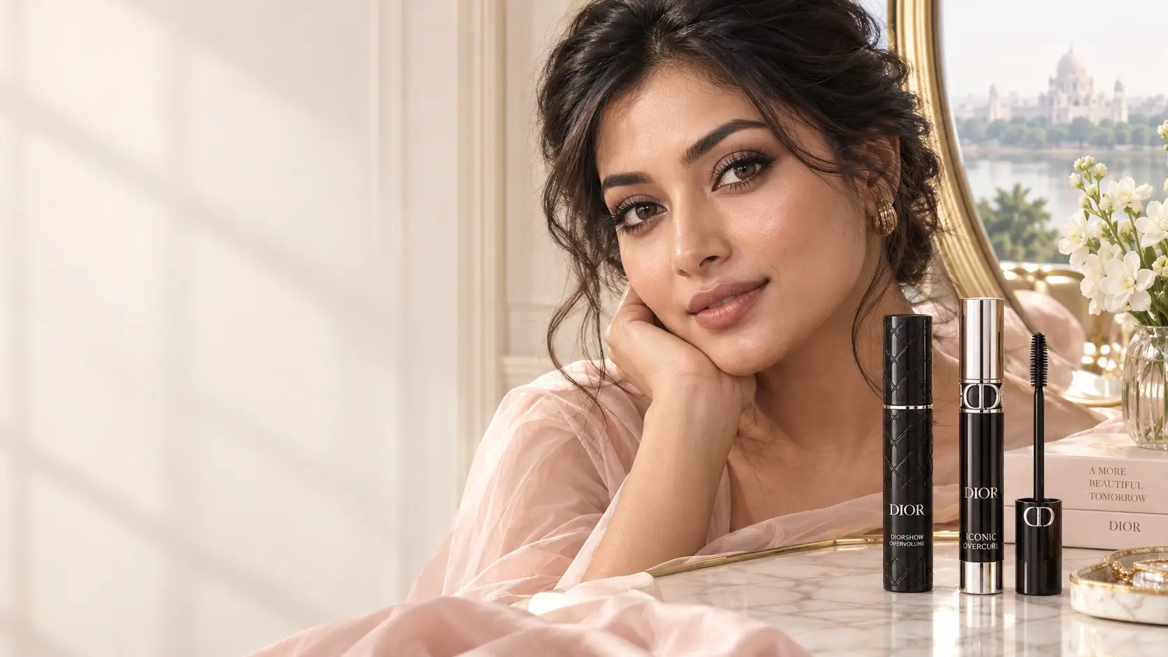Dior mascara with elegant curled lashes in Bangladesh