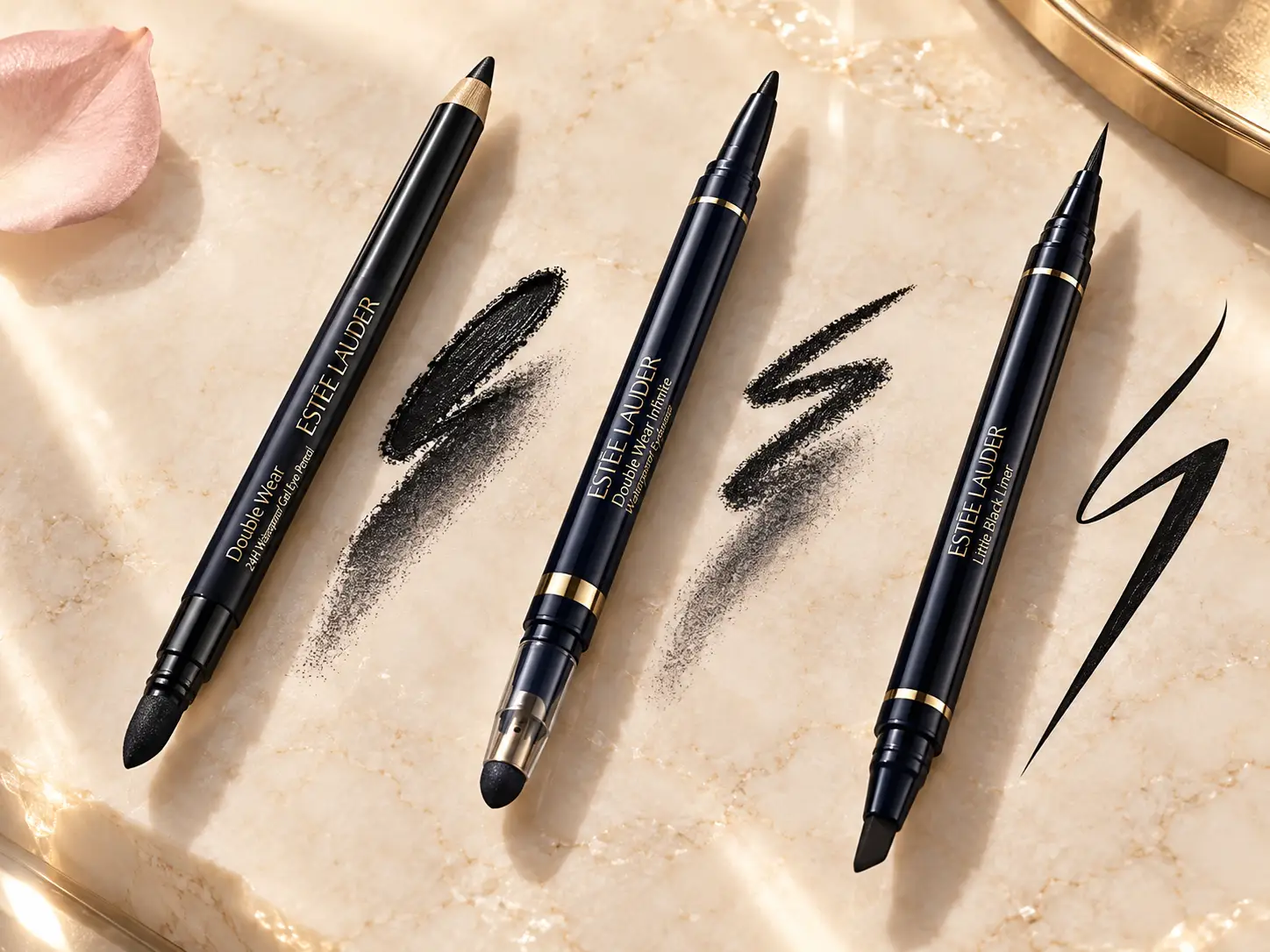 Eveline eyeliner range with Precise Slim Brush Liner and Variété products
