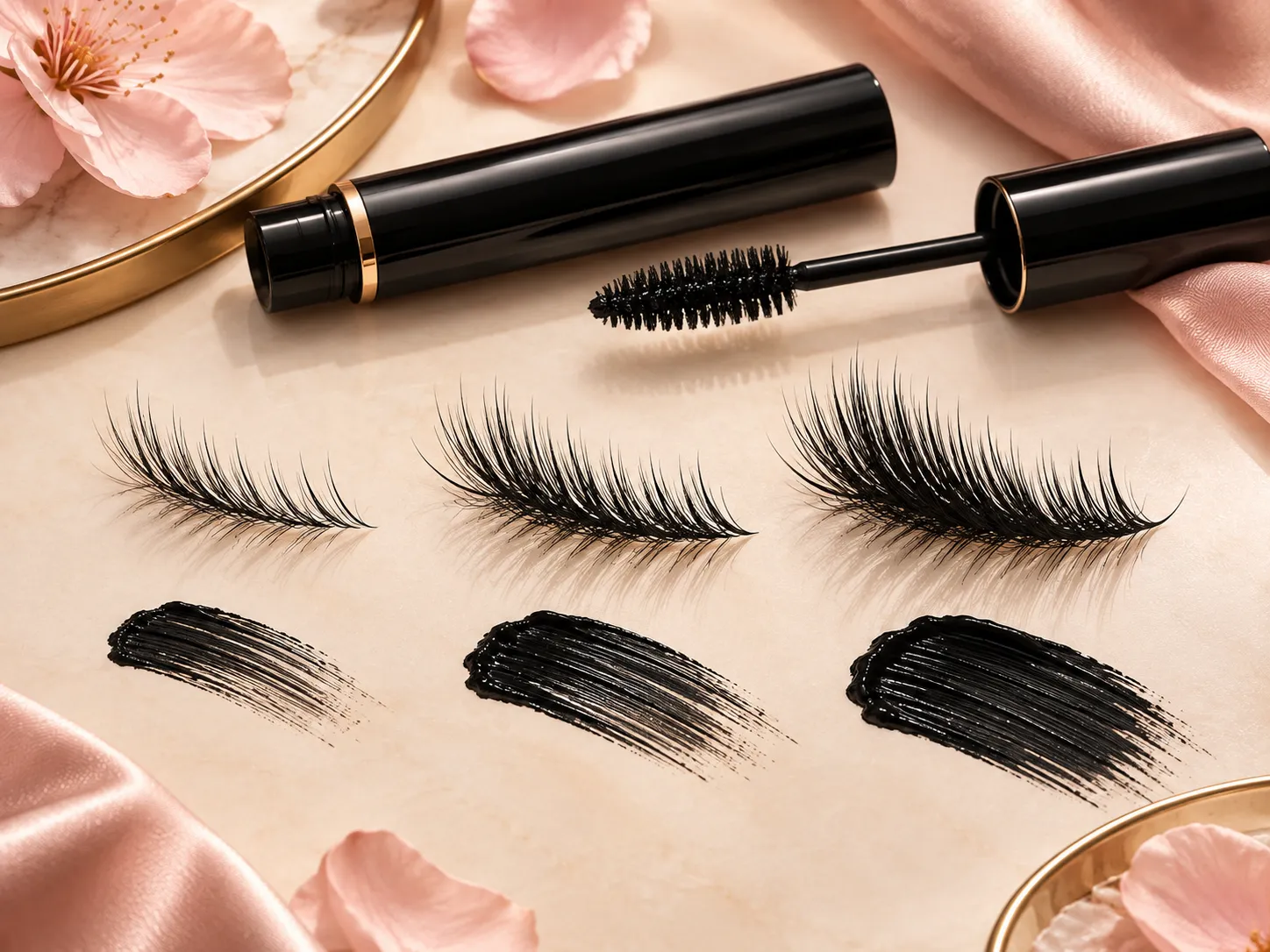 False lash effect mascara impact comparison from soft definition to dramatic lashes
