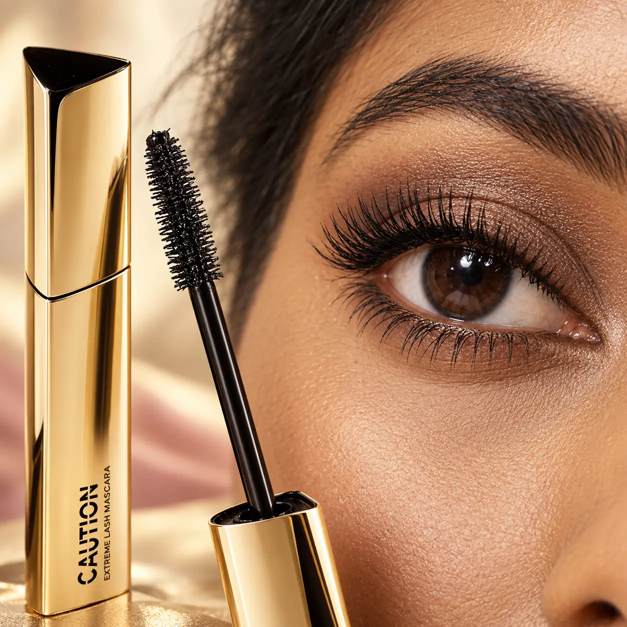 Hourglass Caution Extreme Lash Mascara 4D brush with fuller lifted lashes
