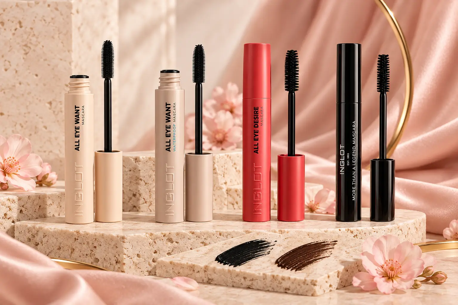 INGLOT mascara range including All Eye Want and All Eye Desire