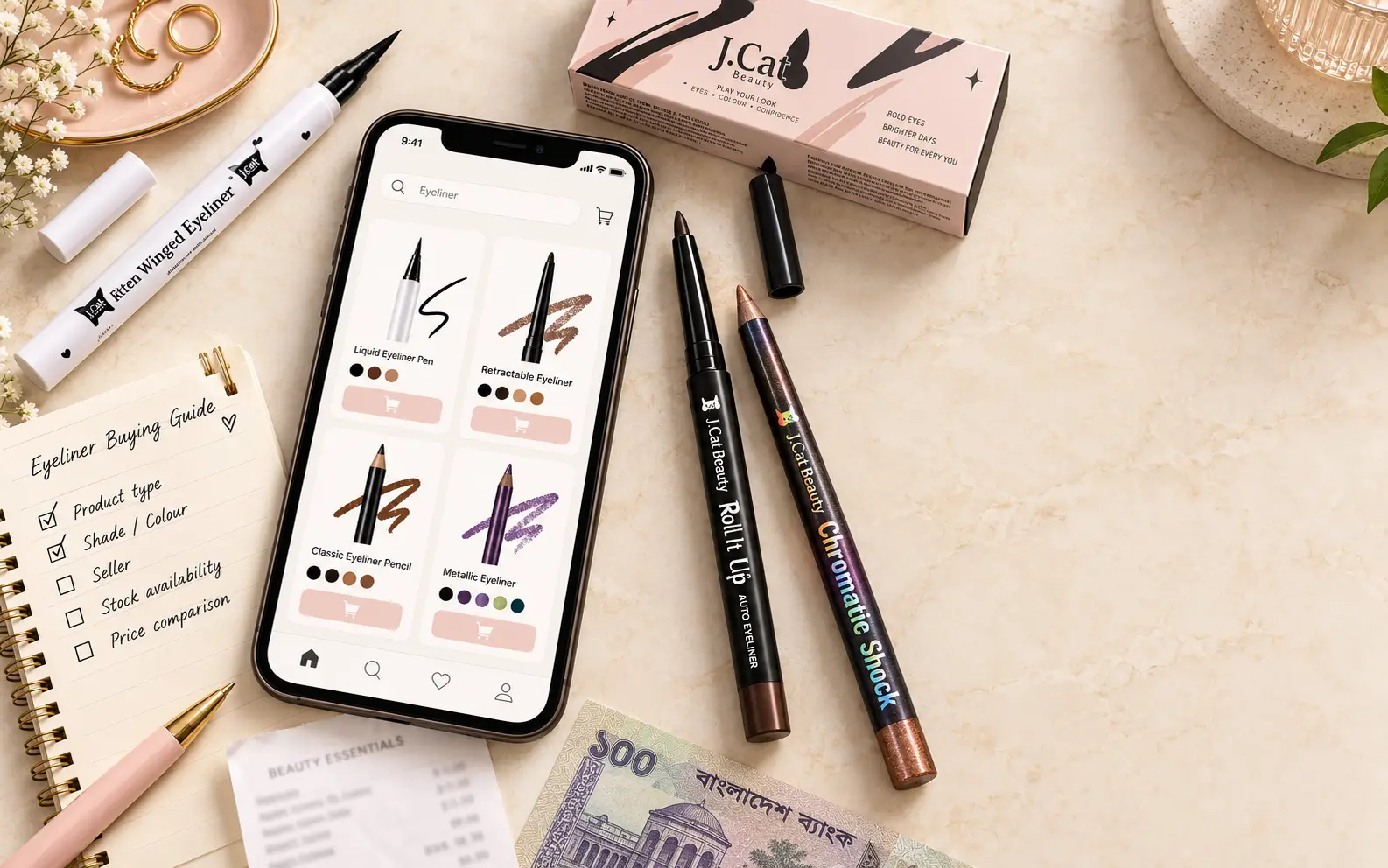 J.Cat eyeliner price and online buying guide for Bangladesh