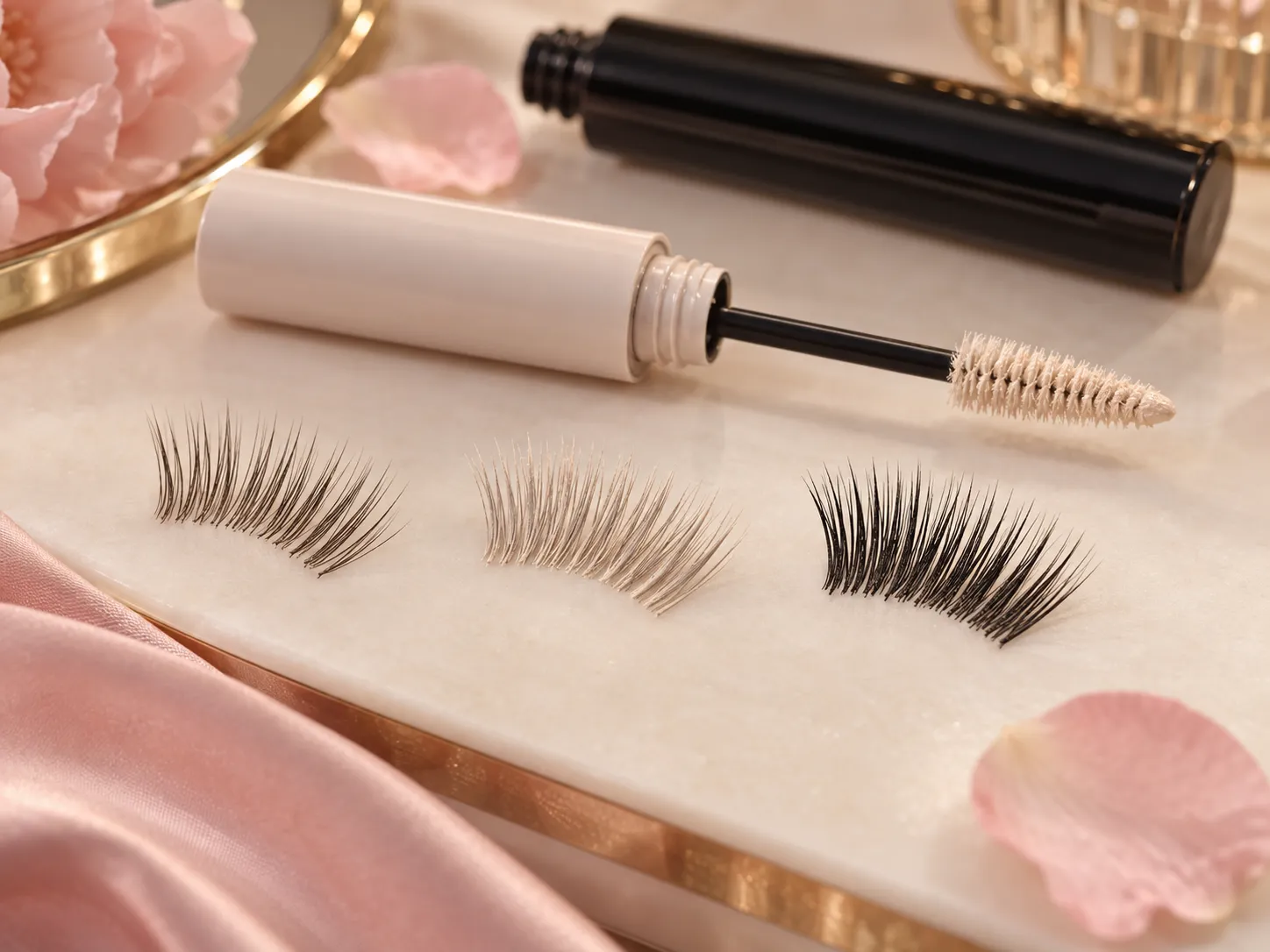 Mascara primer creating a base coat on eyelashes before mascara