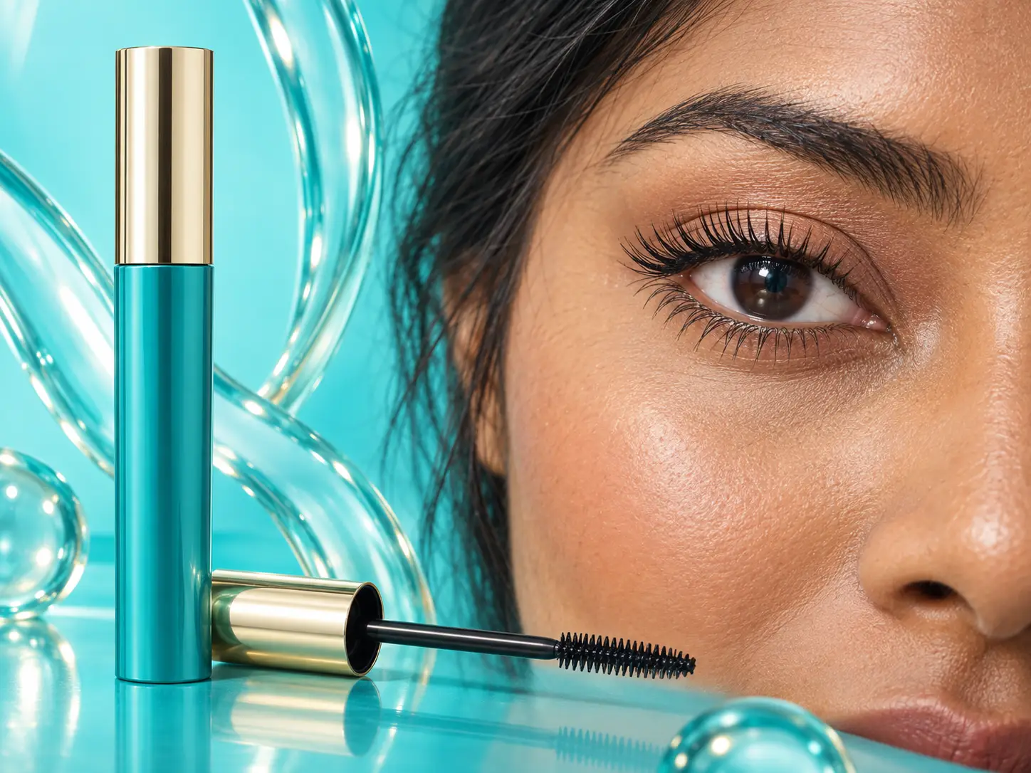 Milani Lash Extensions tubing brush and lengthened lash result