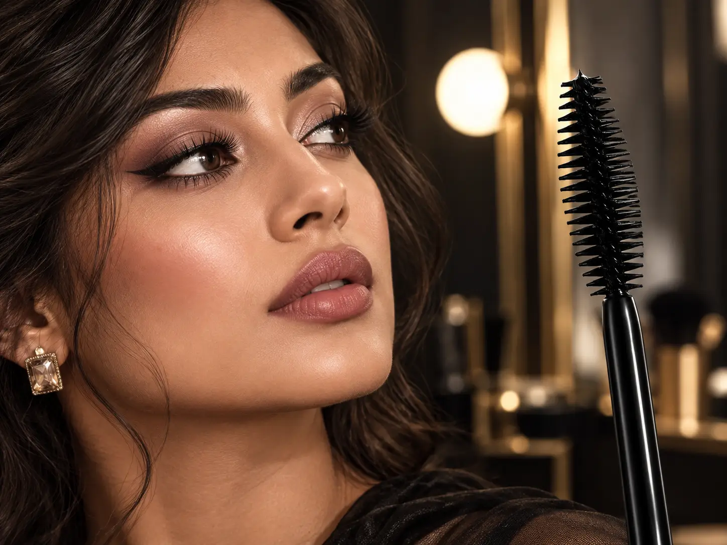 Pat McGrath FetishEYES staggered mascara brush with long fanned lash result