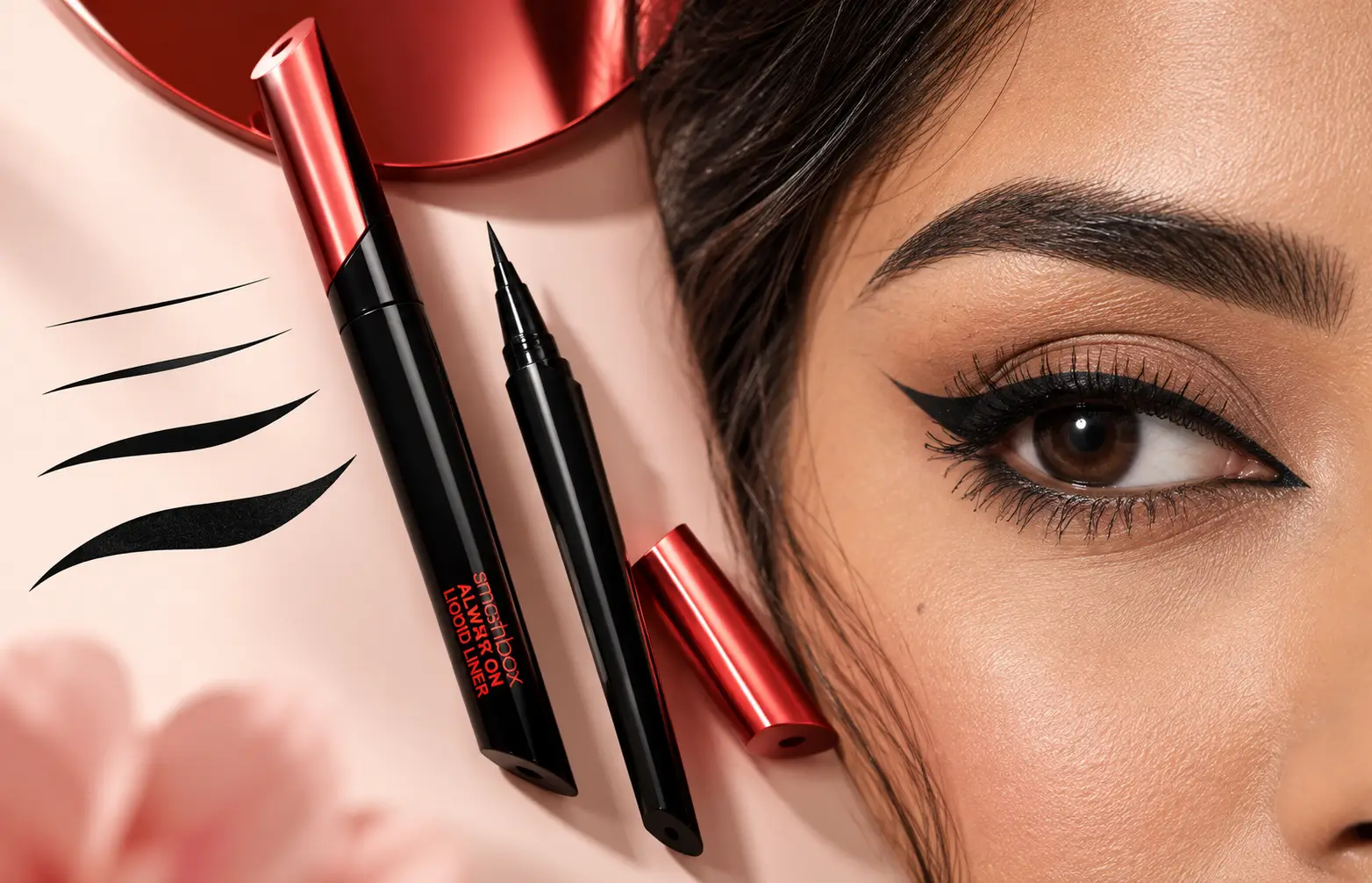 Smashbox Always On Liquid Liner precision felt tip and winged eye look
