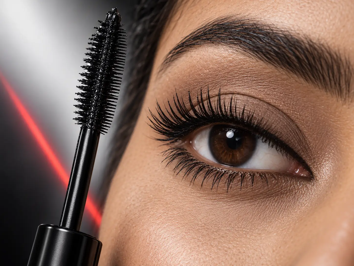 Smashbox Super Fan double-bristle mascara brush with long fanned-out lash result