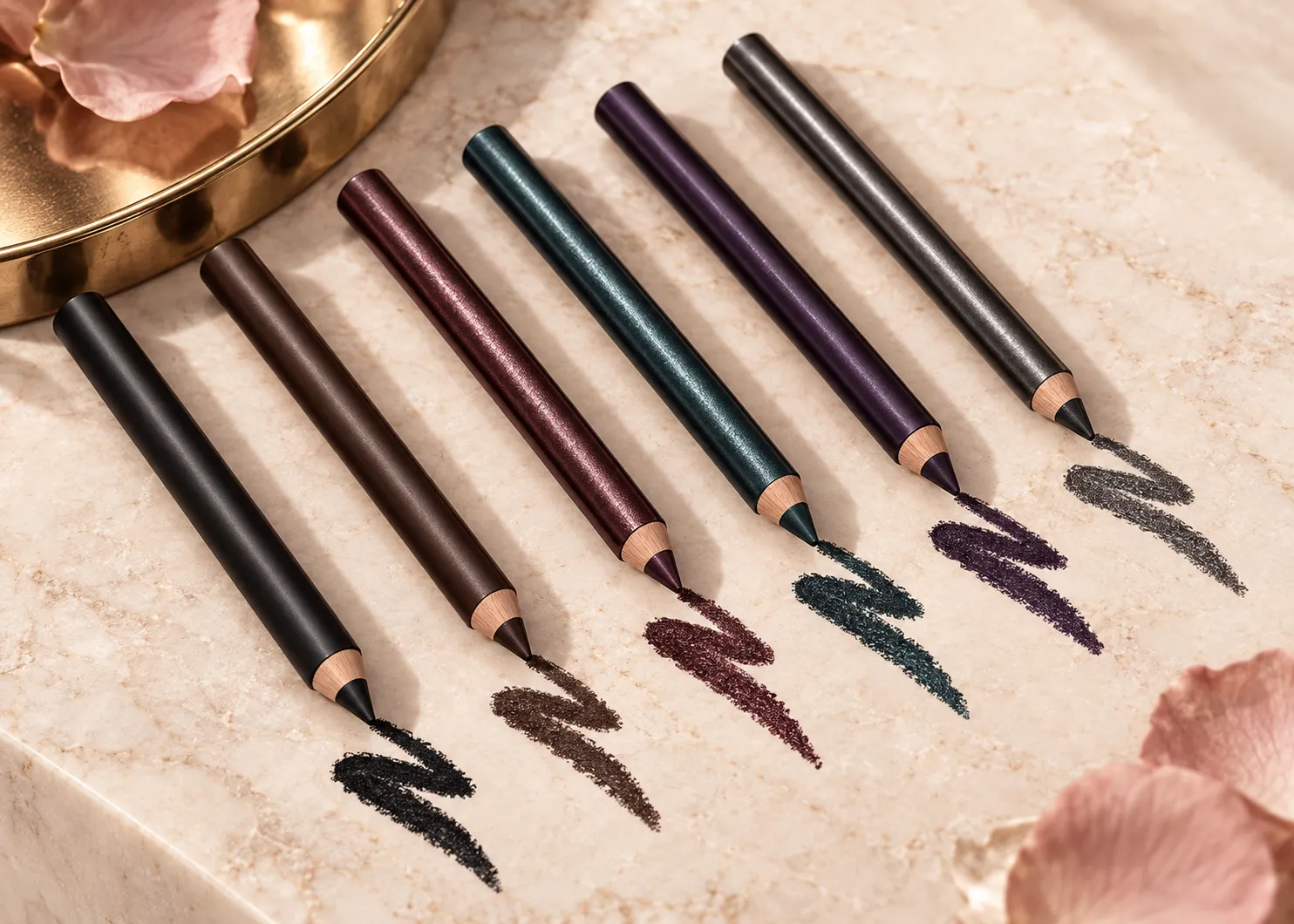Urban Decay 24/7 eyeliner shades with matte shimmer satin and metallic finishes